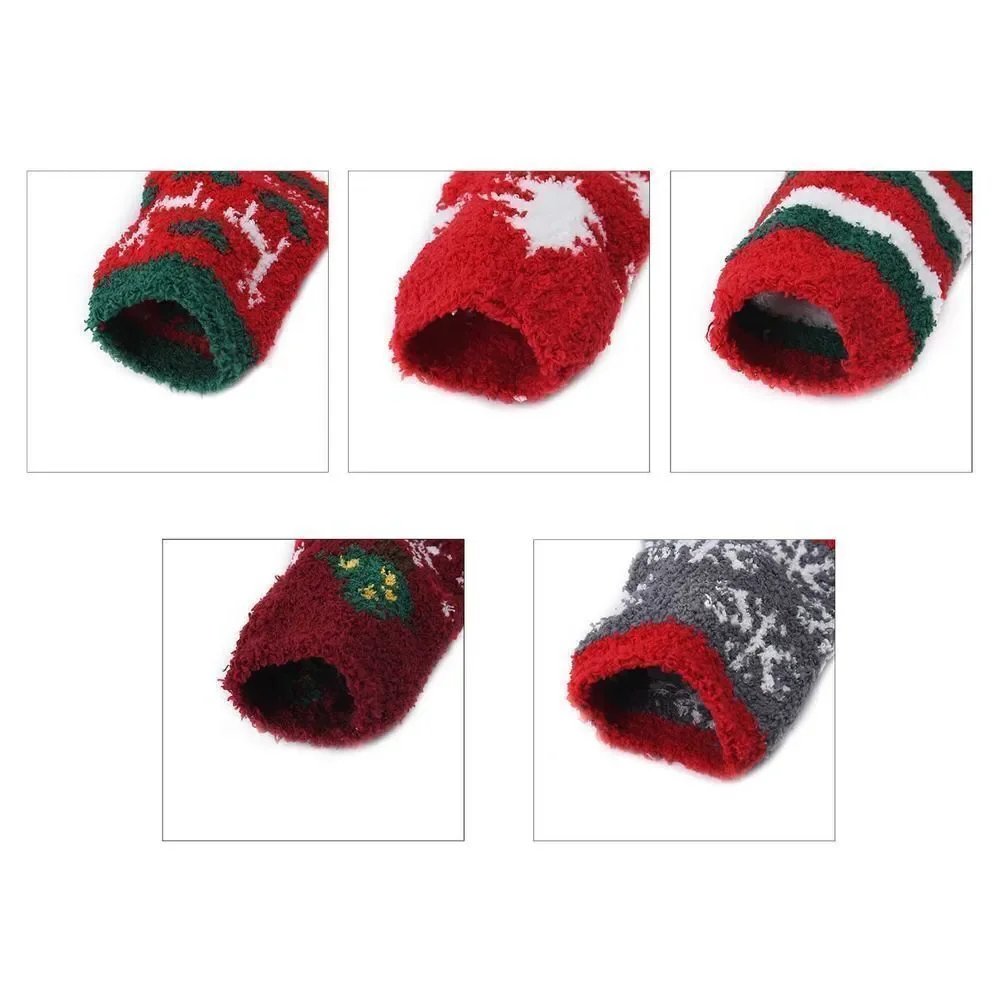 Woven Pattern Jacquard Super Soft & Warm Plush Non-Slip Socks